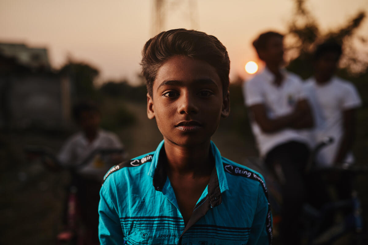 Una foto de retrato de un niño de la India